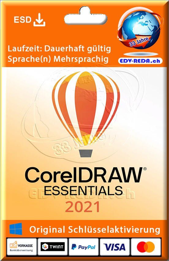 CorelDRAW Applications: CorelDRAW Essentials 2021 für Windows Dauer Lizenz – Neuf (Voir description) à Langenthal par Reda