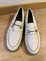 WEISSE/CREAM LEDER LOAFER GR. 38