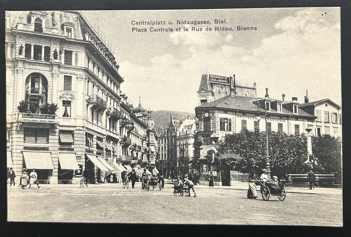 Cartoline postali: Biel Centralplatz 1911 – Usato da Horw venduto da Tellbub