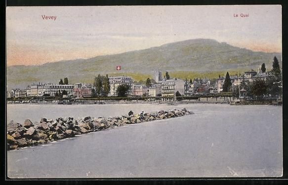 Cartoline postali: AK Vevey, Le Quai – Usato da Berlin venduto da bartko-reher