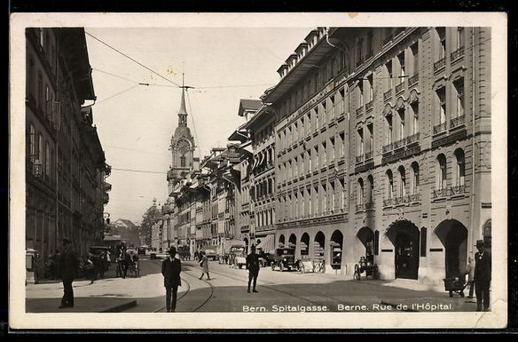 Ansichtskarten: AK Bern, Spitalgasse mit Passanten – Gebraucht aus Berlin von bartko-reher