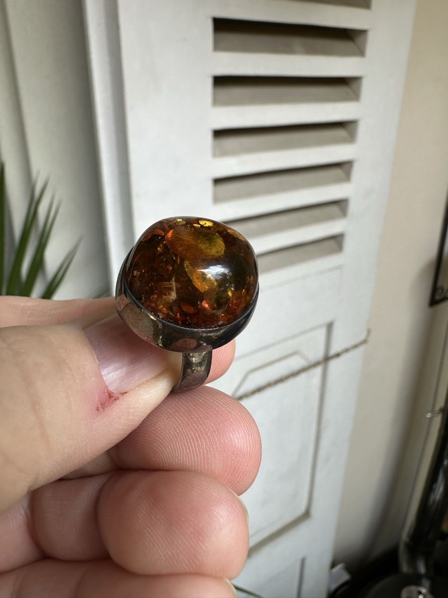 Ringe: Bernstein Ring Grösse ca 53w  silber  – Gebraucht aus Bern von womiman 2