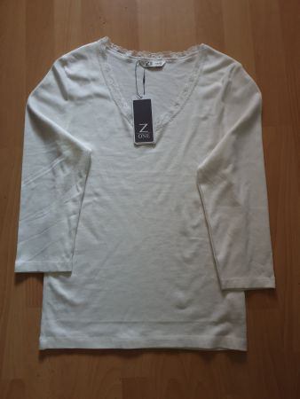 Z One Damen Langarmshirt Grösse S, Weiss mit Spitze, Neu!