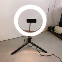 Lampe ronde 10 pouces avec trépied Support téléphone