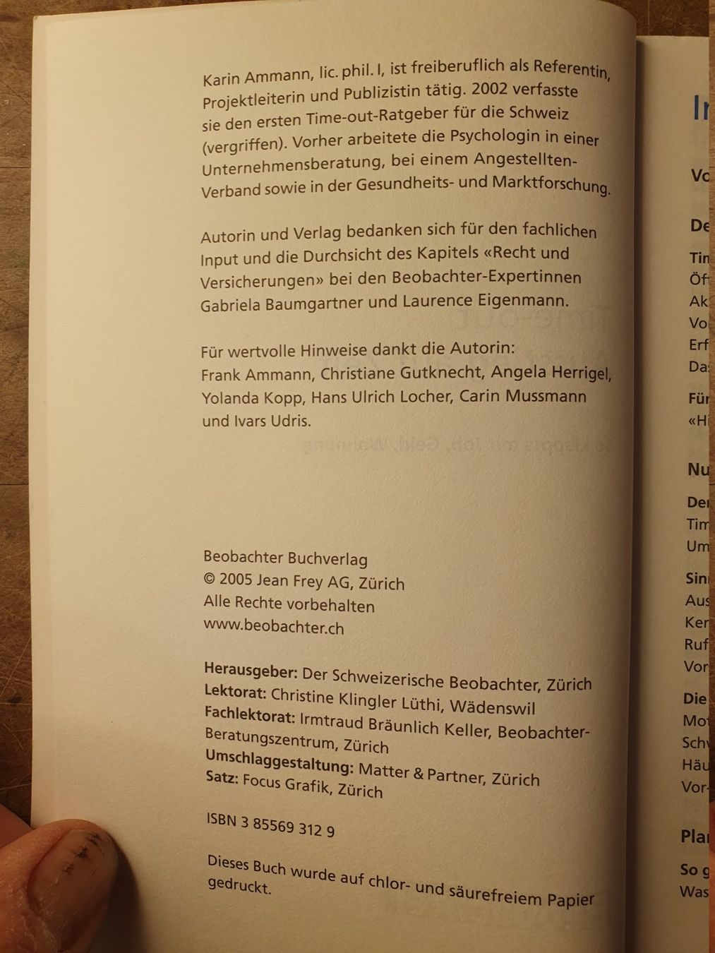 Libri: Time-Out Ausstieg auf Zeit - Karin Ammann – Usato da Zürich venduto da loosebone 2