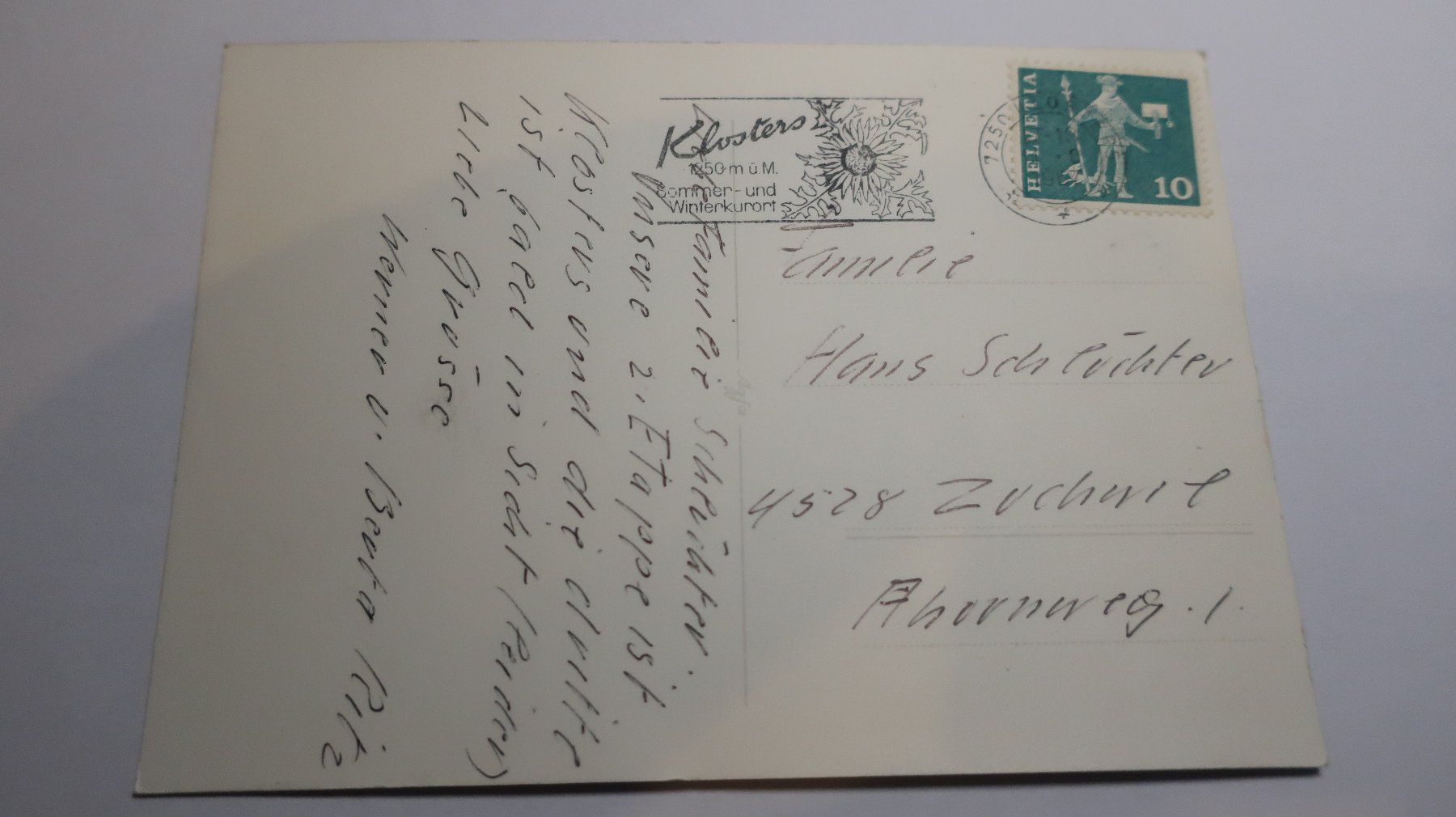 Ansichtskarten: Tampon de Klosters ??  1967 – Gebraucht aus Cormoret von Pascalll2001 3