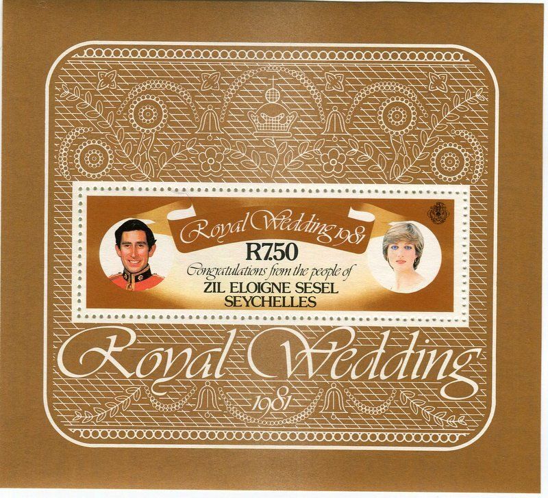 Tutti i francobolli: Block "Lady Diana". Outer Islands (Seychellen) – Nuovo e nell'imballaggio originale da Basel venduto da Butsch5