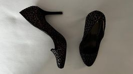 Klassische elegante Abendschuhe schwarz/braun mit Glitzereff