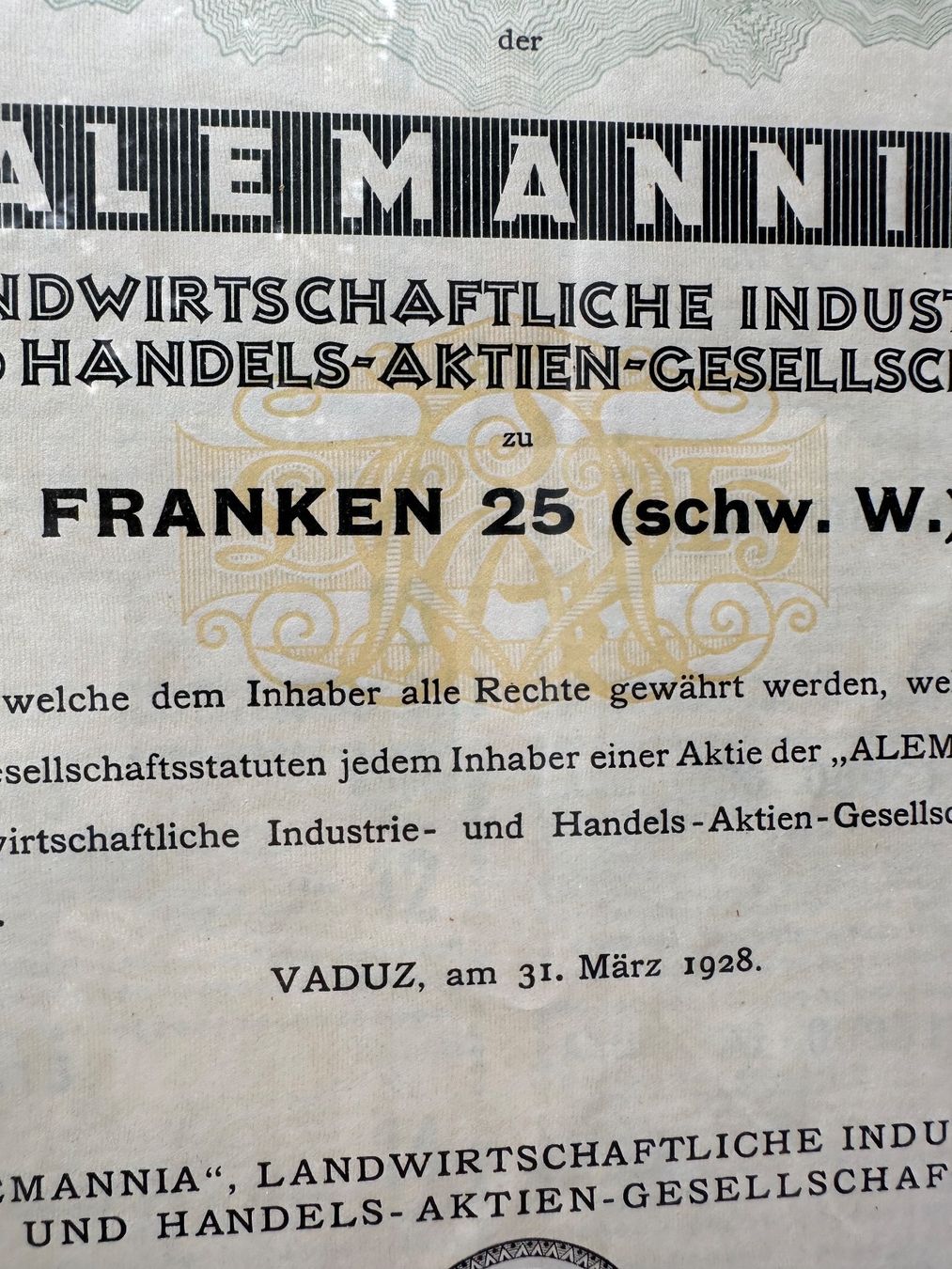 Documenti: Alemannia Aktie – Usato da Villmergen venduto da Bezdupe 4