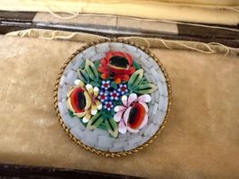 Antike Mikromosaik Brosche