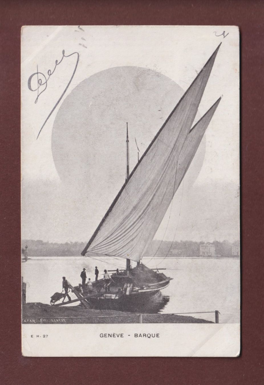 Cartoline postali: GENEVE - Barque du Léman - 1902 – Usato da Pully venduto da nicecards