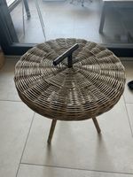 Runder Rattantisch Beistelltisch Hocker CHF 1.- Sommergarten