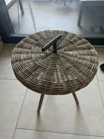 Runder Rattantisch Beistelltisch Hocker - Sommergarten