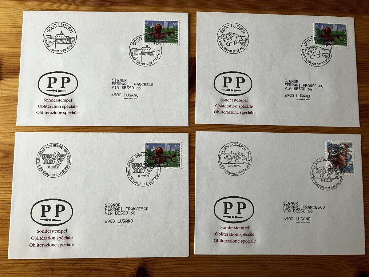 Alle Briefmarken: 10x Sonderbriefe 1987 Sonderstempel – Gebraucht aus Aarau von luck123 2