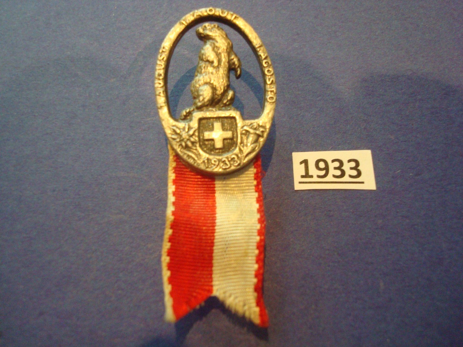 Placchette & Badge: Abzeichen 1. August 1933 – Nuovo (secondo la descrizione) da Riehen venduto da Baerewaegli