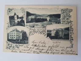 Ansichtskarte Gruss aus Liestal gelaufen 1902 selten Box 1