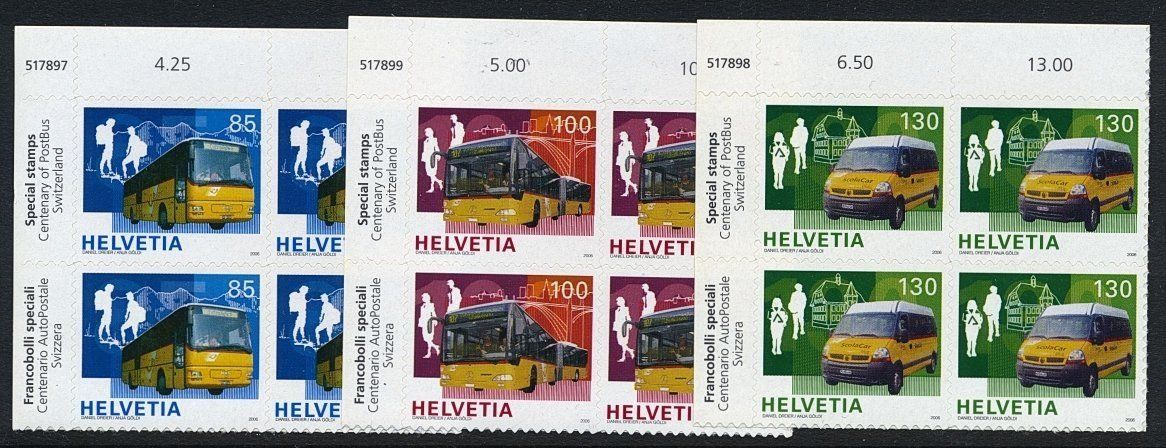 Tutti i francobolli: 2006 / Bogenmarken - 4er-Block 1192B-1194B** SBK 72.- – Nuovo (secondo la descrizione) da Arch venduto da Noah819