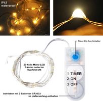 LED Lichterkette mit Timer inkl. Batterien