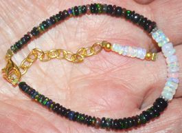 Armband L-7085 – Äthiopische Feuer Opal Rondellen 3,5 bis 6