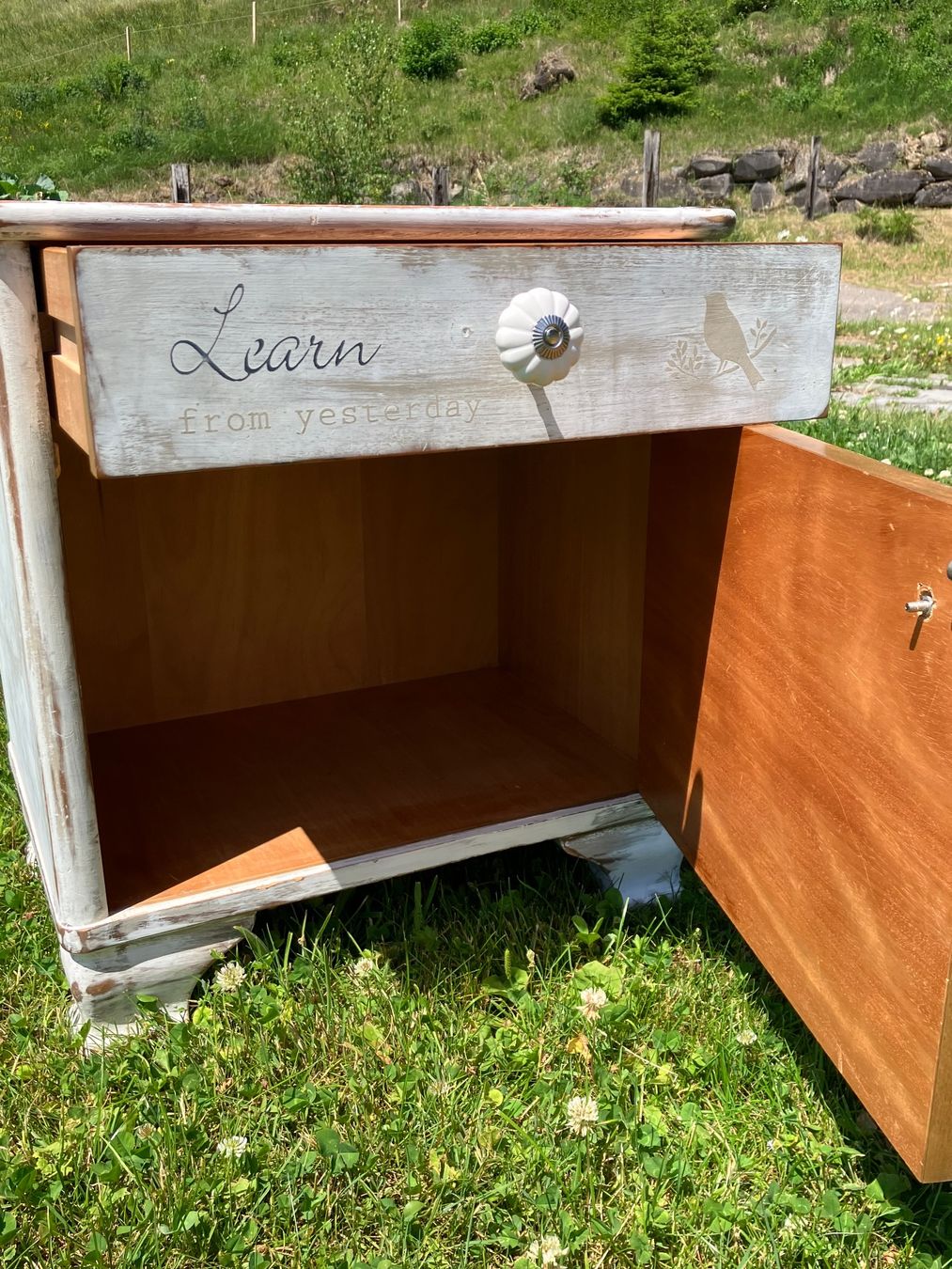 Cassettiere: Kommode Shabby Chic Vintage mit Spruch 2 Schubladen – Usato da Schwarzsee venduto da sus_rtp2 3