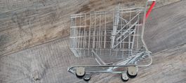 Miniatur Einkaufsswagen Metall silber gebraucht