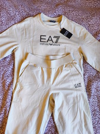 EA7 Emporio Armani Sweatshirt and Pants Set Beige