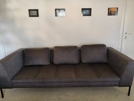 3er Sofa Anthrazyt Metallbeine gebrauchter Zustand