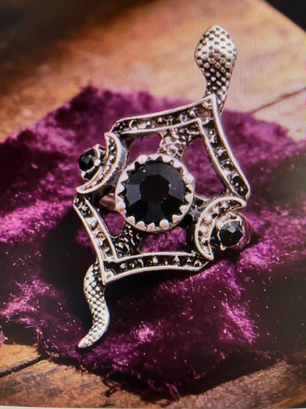 Ringe: schöner silberfarbener Schlangenring, schwarze Steine, – Neu (gemäss Beschreibung) aus Affoltern am Albis von Dlotti 5