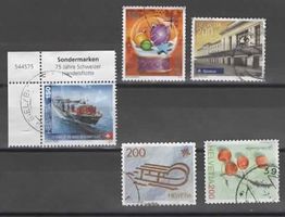 Schweiz, Lot mit 5 gestempelten Briefmarken = anschauen   (7