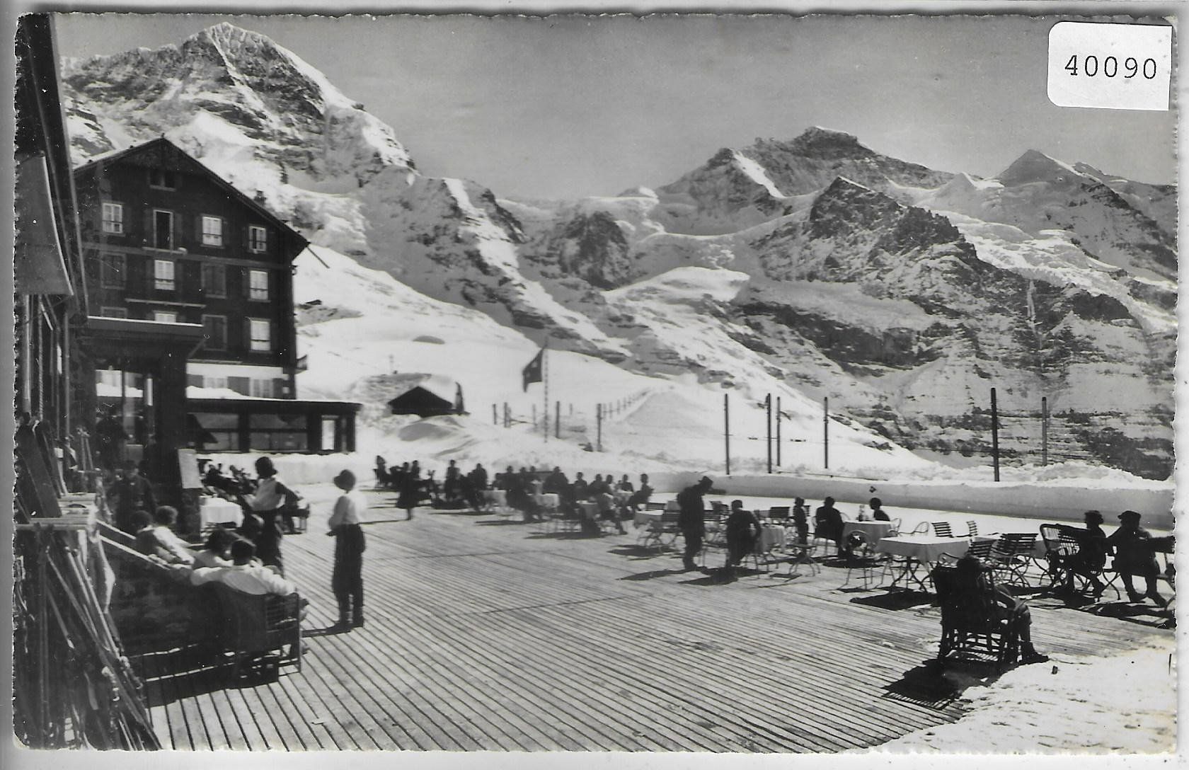 Cartoline postali: Kleine Scheidegg im Winter - Terrasse – Usato da Ettingen venduto da Kartenplanet