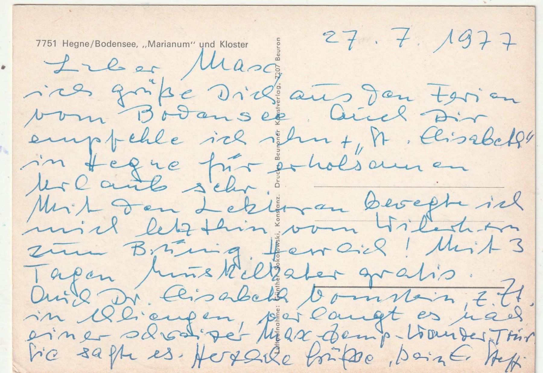 Cartoline postali: Hegne Bodensee – Usato da Lumbrein venduto da made02 1