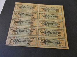 Dt. Reich WK I, Rationierungskarte - Reise-Brotmarke