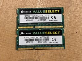 2× Corsair ValueSelect 8GB DDR3-1600 SO-DIMM | 16GB