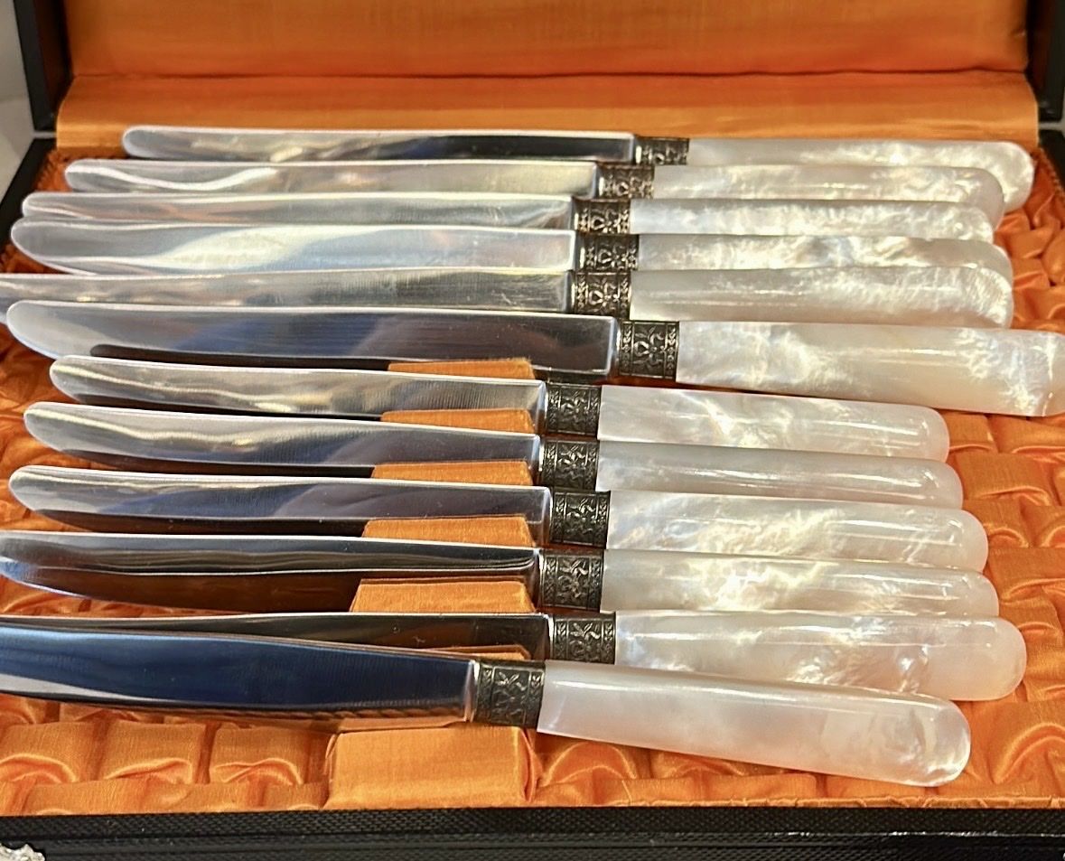 Posate: Messer Set E. Ceriani Arbon 12 Stück Perlmuttgriff✨Top – Usato da Zürich venduto da c_d_r 1