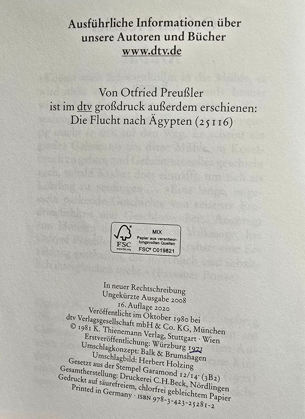 Bücher: Krabat, Otfried Preussler – Gebraucht aus Zürich von pfo_tjp8 2