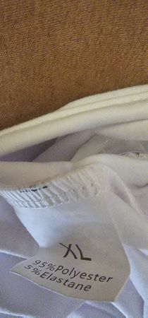 Body blanc sans manches col chemise à pois taille XL neuf