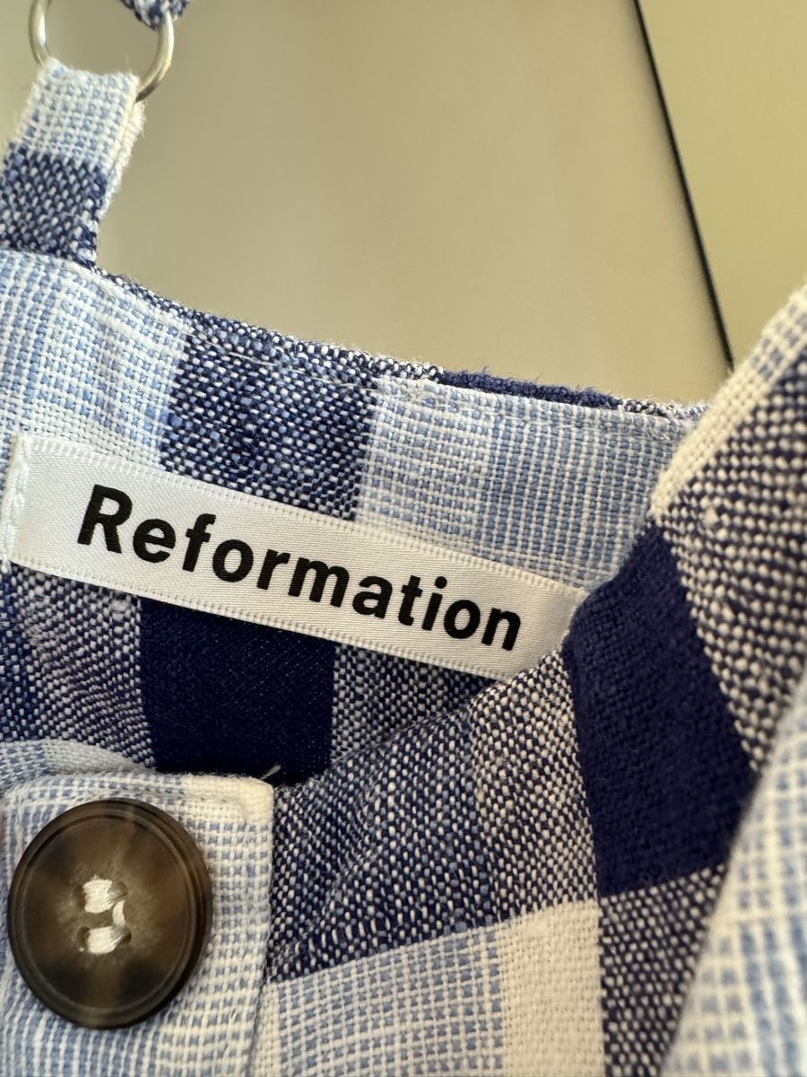 Reformation Vestiti: Reformation Linen Gingham Dress US2 – Usato da Zürich venduto da mar_2f5c 2