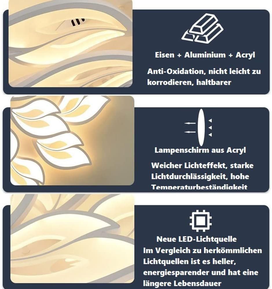 Kronleuchter & Deckenlampen: LED Deckenleuchte Deckenlampe Dimmbar Blumenform  40–80 W – Neu und originalverpackt aus Wittenbach von VELARO 4