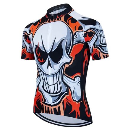 Stylisches Fun Fahrrad Trikot - L - Totenkopf —> NEU!