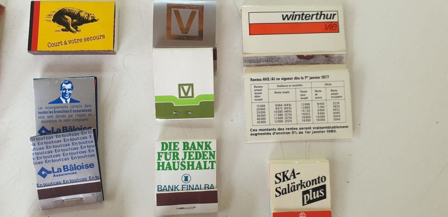 Tabak: 21 boîtes d'allumettes banques/assurance – Neu (gemäss Beschreibung) aus Moutier von Matteoleroux 4