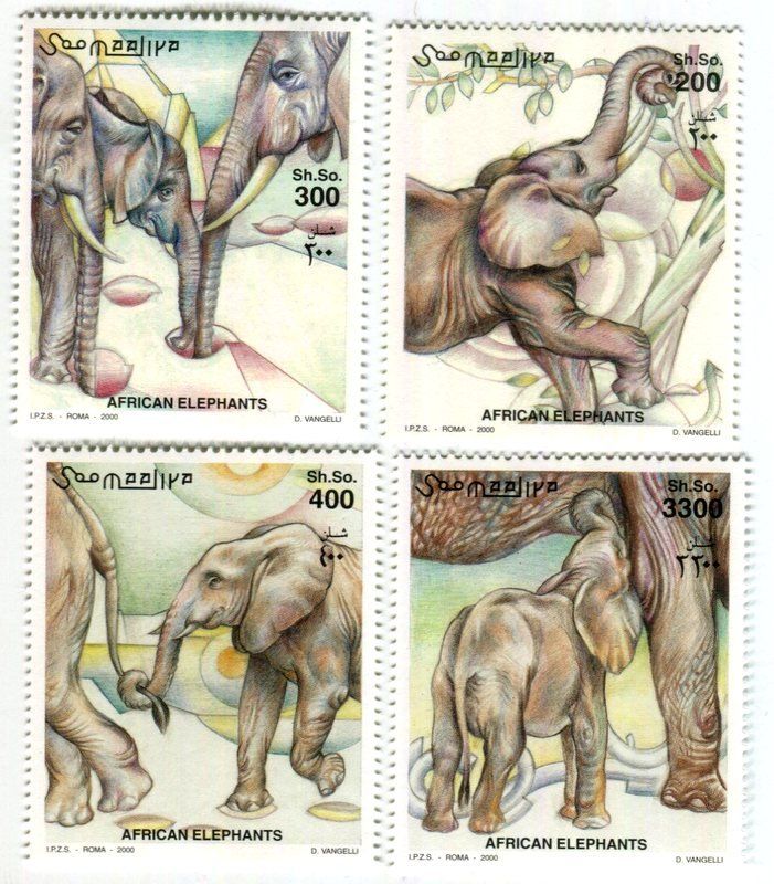 Tutti i francobolli: Briefmarken "Elefanten". Somalia – Nuovo e nell'imballaggio originale da Basel venduto da Butsch5
