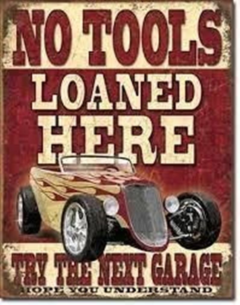 Insegne: Blechschild - NO TOOLS LOANED HERE - 30 X 40 CM – Nuovo (secondo la descrizione) da Rupperswil venduto da big-one-sale