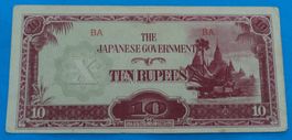 Myanmar (Japanische Besetzung): 10 Rupees 1942-44, SS