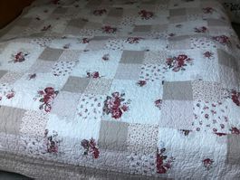 Clayre & Eef Bettüberwurf Rosen Quilt 230x260