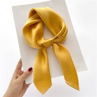 New 100% Silk Scarf Square 68cm, Mustard Yellow Plain Color