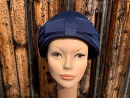 Eleganter Vintage Damen Hut, marineblau, perfekt für Herbst!