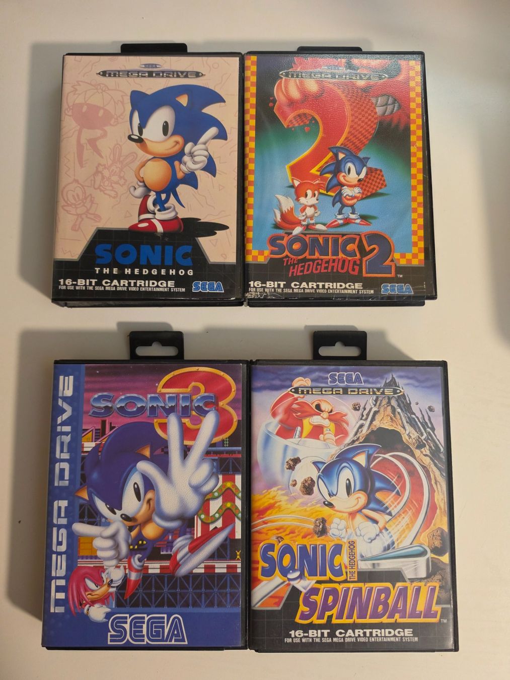 Sega Giochi: Sonic 1 2 3 Spinball Mega Drive PAL + Anleitungen – Usato da Tafers venduto da whereyogamesat