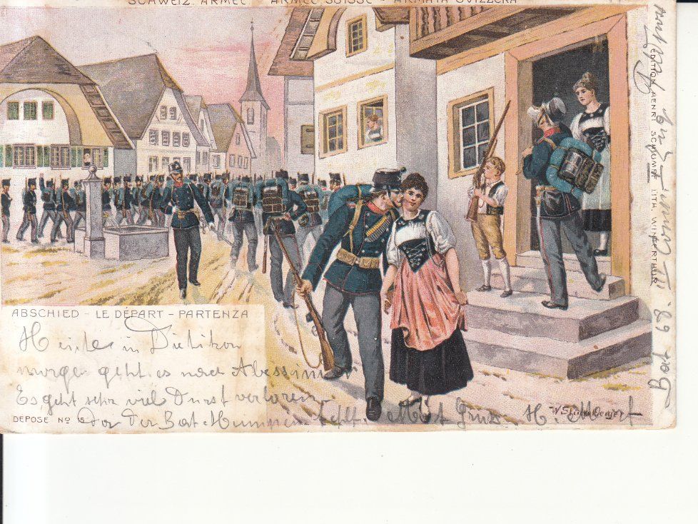 Cartoline postali: Schweizer Armee Abschied 1902 – Usato da Bürglen TG venduto da StampGraf