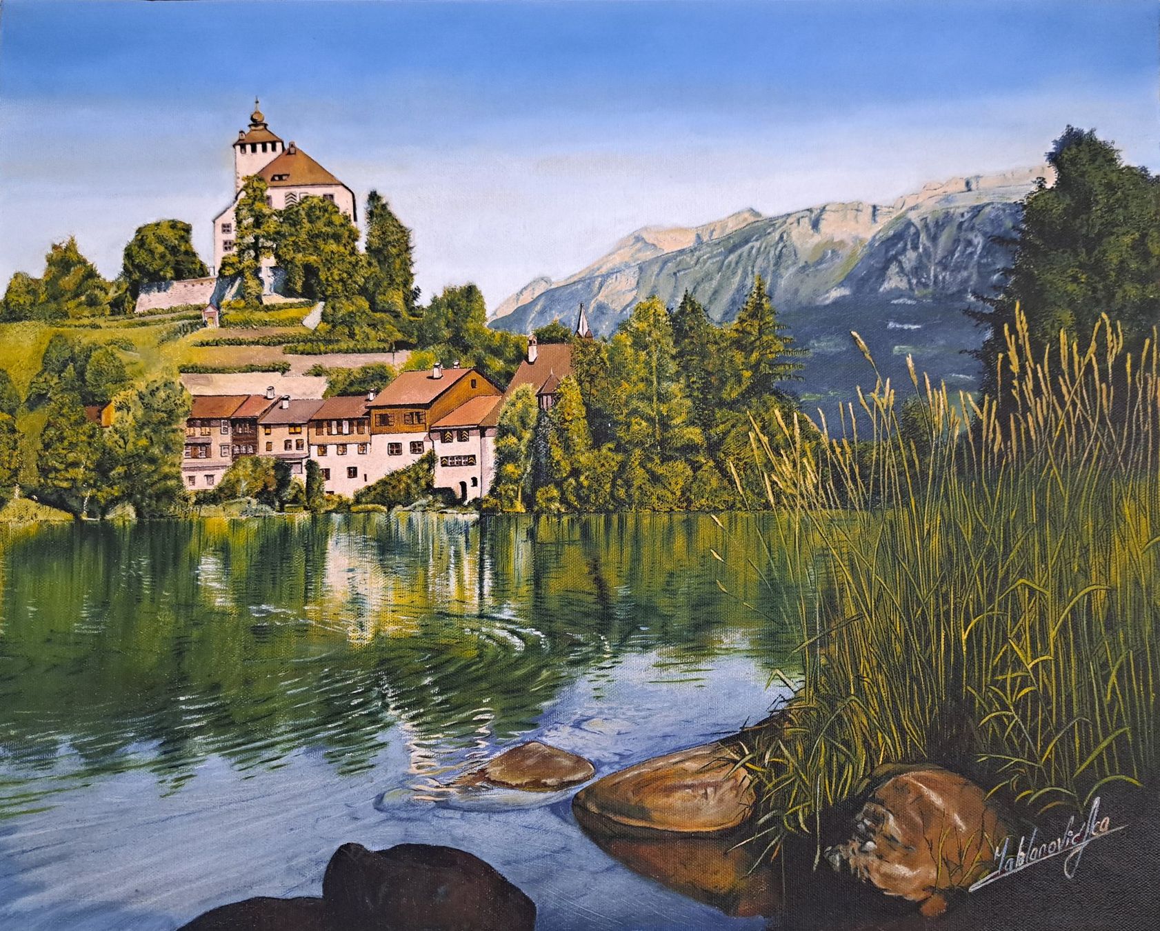 Dipinti: Öl auf Leinwand - Verzauberter See – Nuovo e nell'imballaggio originale da Oberentfelden venduto da jablan_art