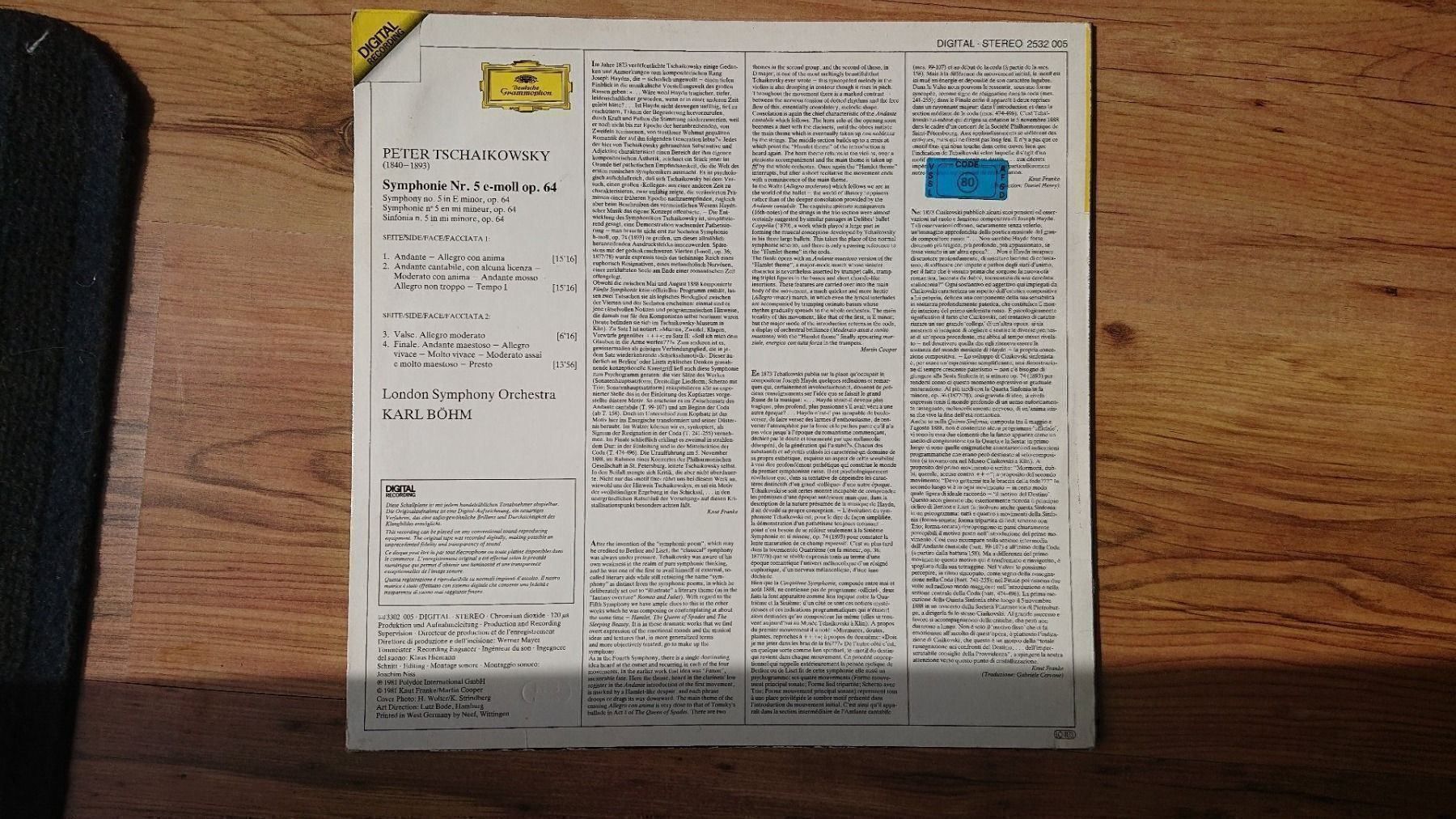 Schallplatten: LP Peter Tschaikowsky Symphonie No.5 – Gebraucht aus Gelterkinden von martinom 1